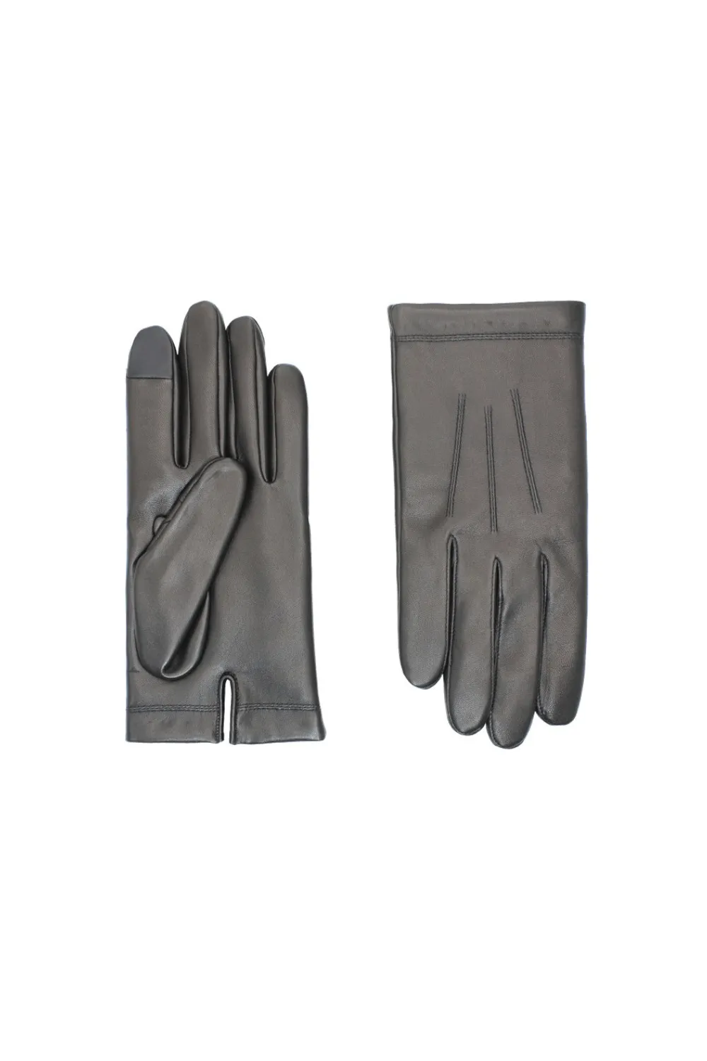 Agnelle Gants Xavier - Tactile - Doublure Alpaga - Cuir Agneau - Noir - Trouva