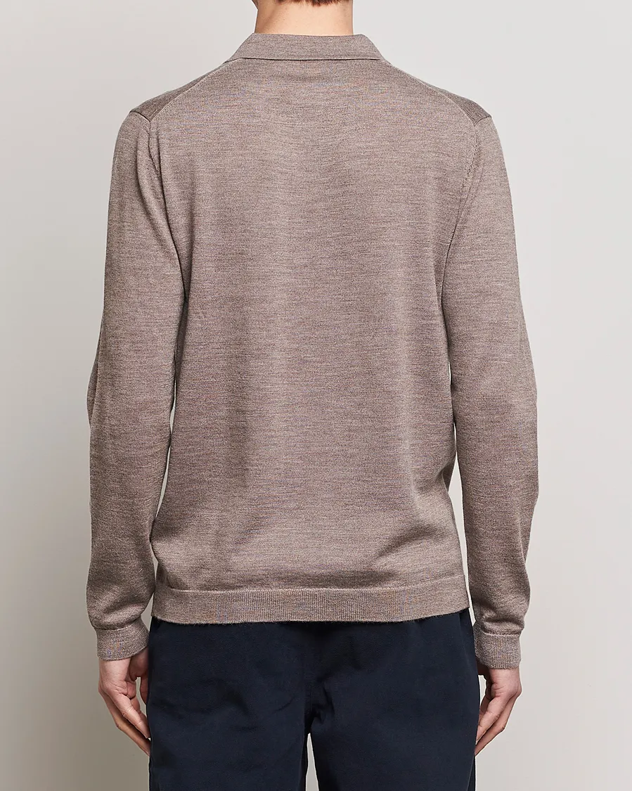 Ambroz Merino Polo Taupe Melange