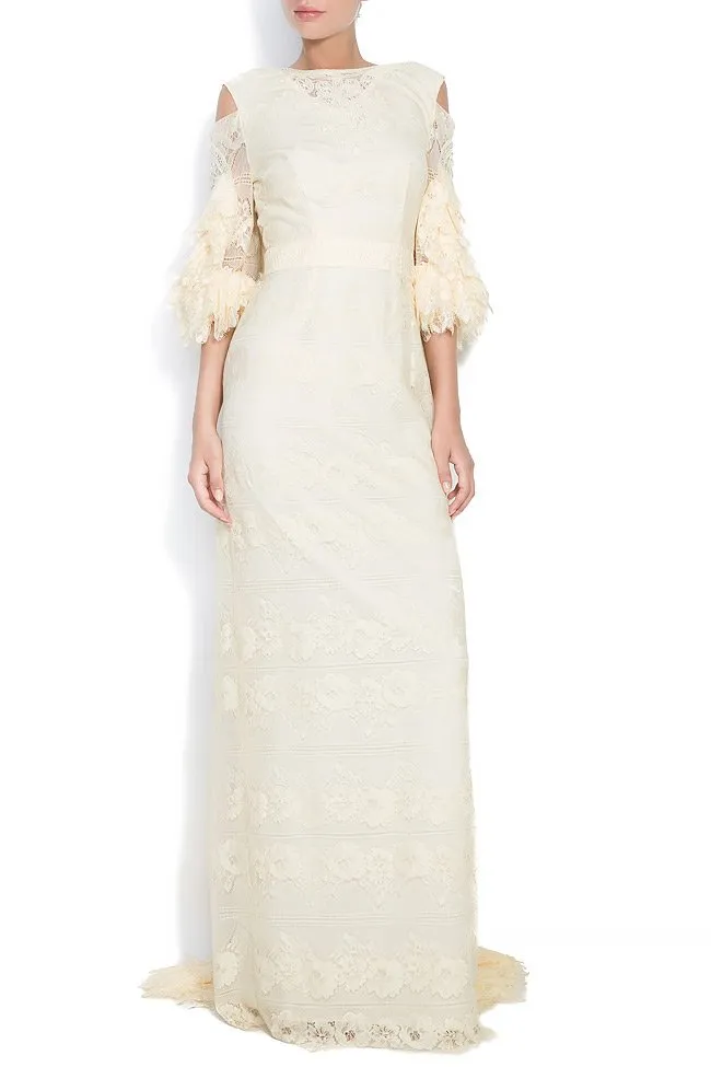 Carmen Ormenisan Robe en dentelle de coton mélangé Vera