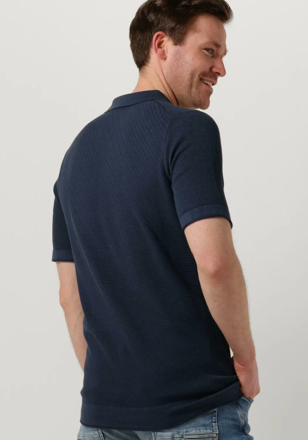 cast iron polo short sleeve polo cotton modal bleu foncé