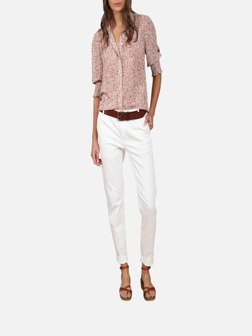 CHATTAWAK - Pantalon coton mélangé slim - Blanc