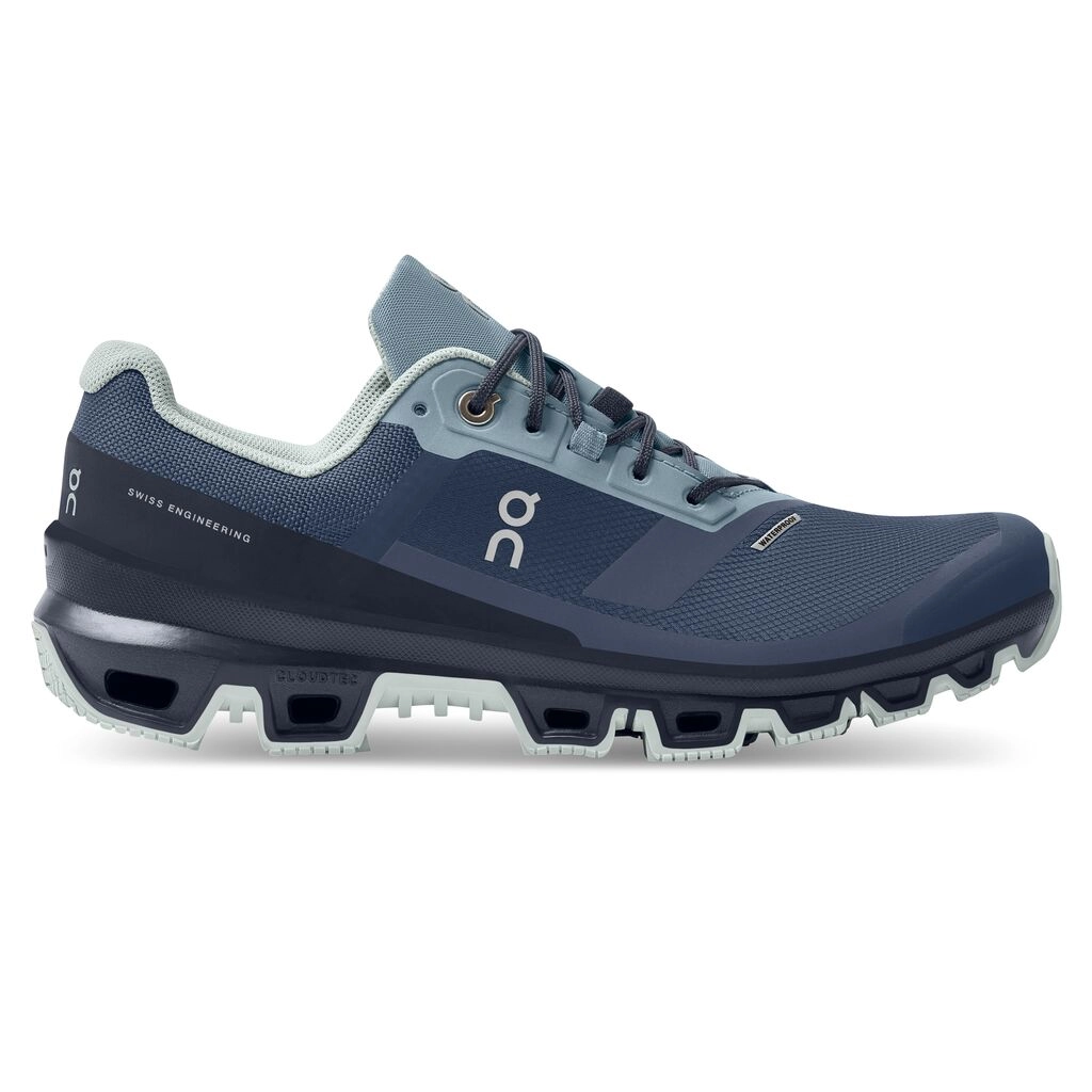 Chaussures de Trail On Running Women Cloudventure Waterproof Denim Midnight