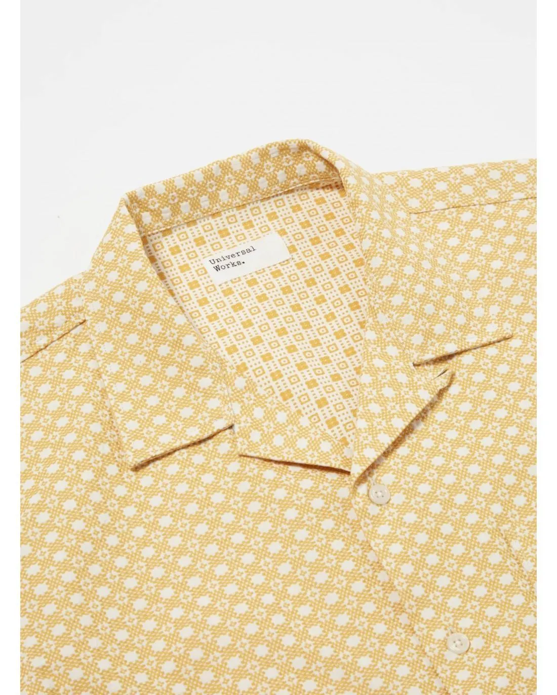 Chemise ROAD SHIRT YELLOW Tile 3 Cotton - Universal Works | Chez Maman Rouen