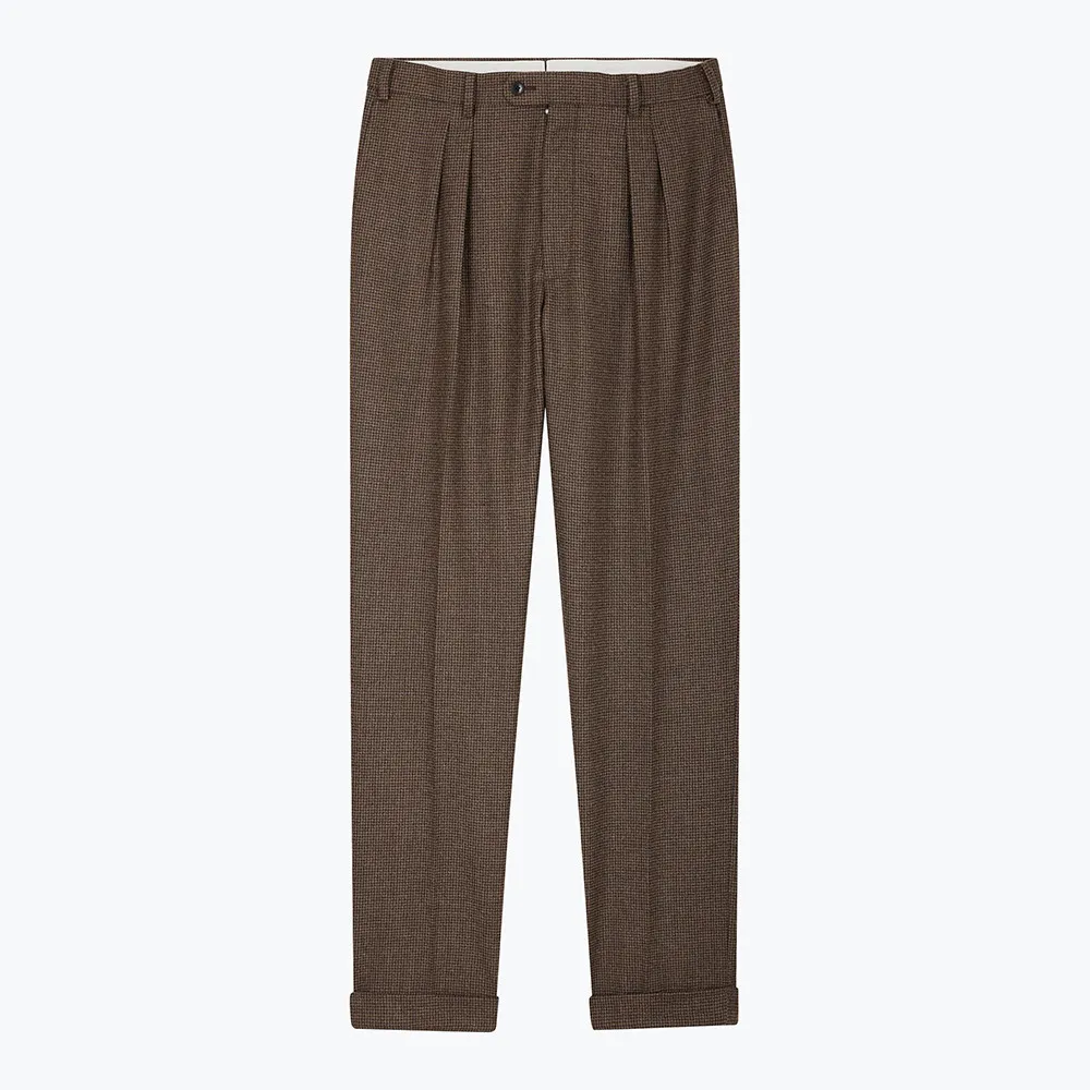 Costume Flanelle Pied de Poule Marron