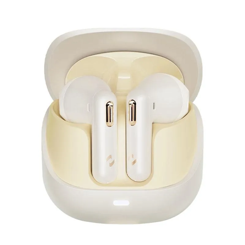 Ecouteurs Bluetooth Sans Fil Réduction De Bruit Or Blanc
