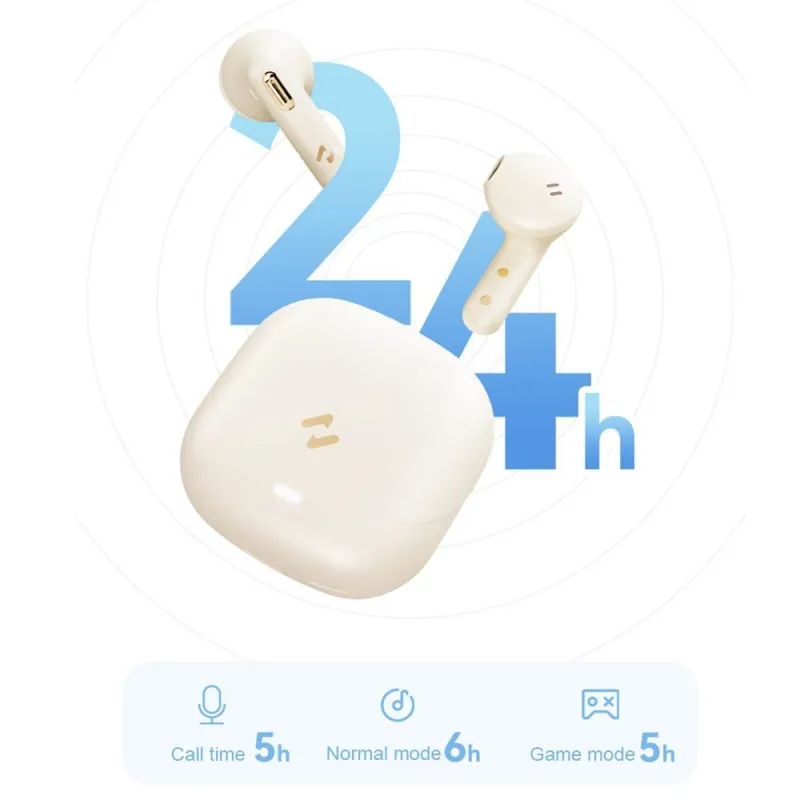 Ecouteurs Bluetooth Sans Fil Réduction De Bruit Or Blanc