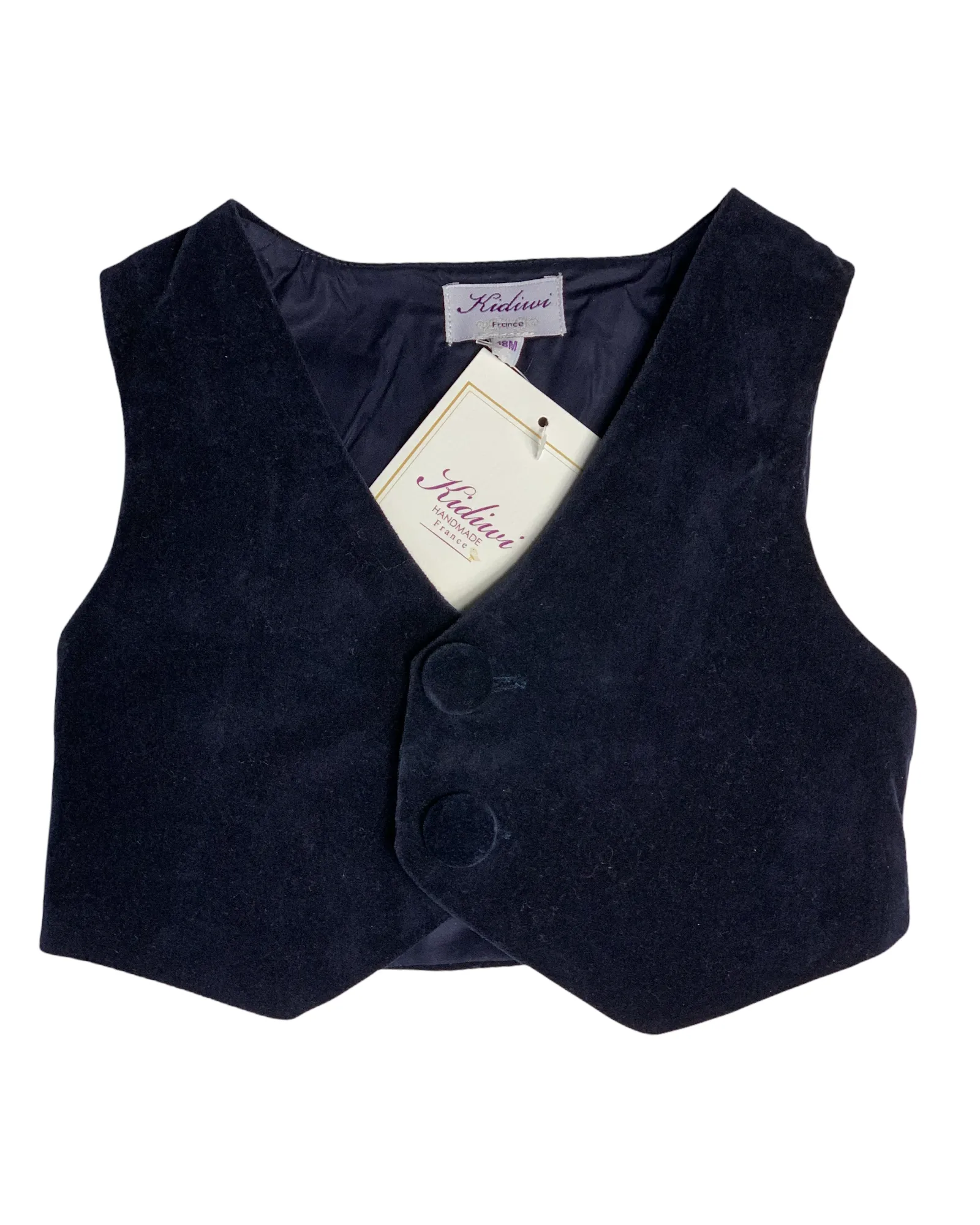 Gilet de Cérémonie Garon velours marine KIDIWI 18 mois