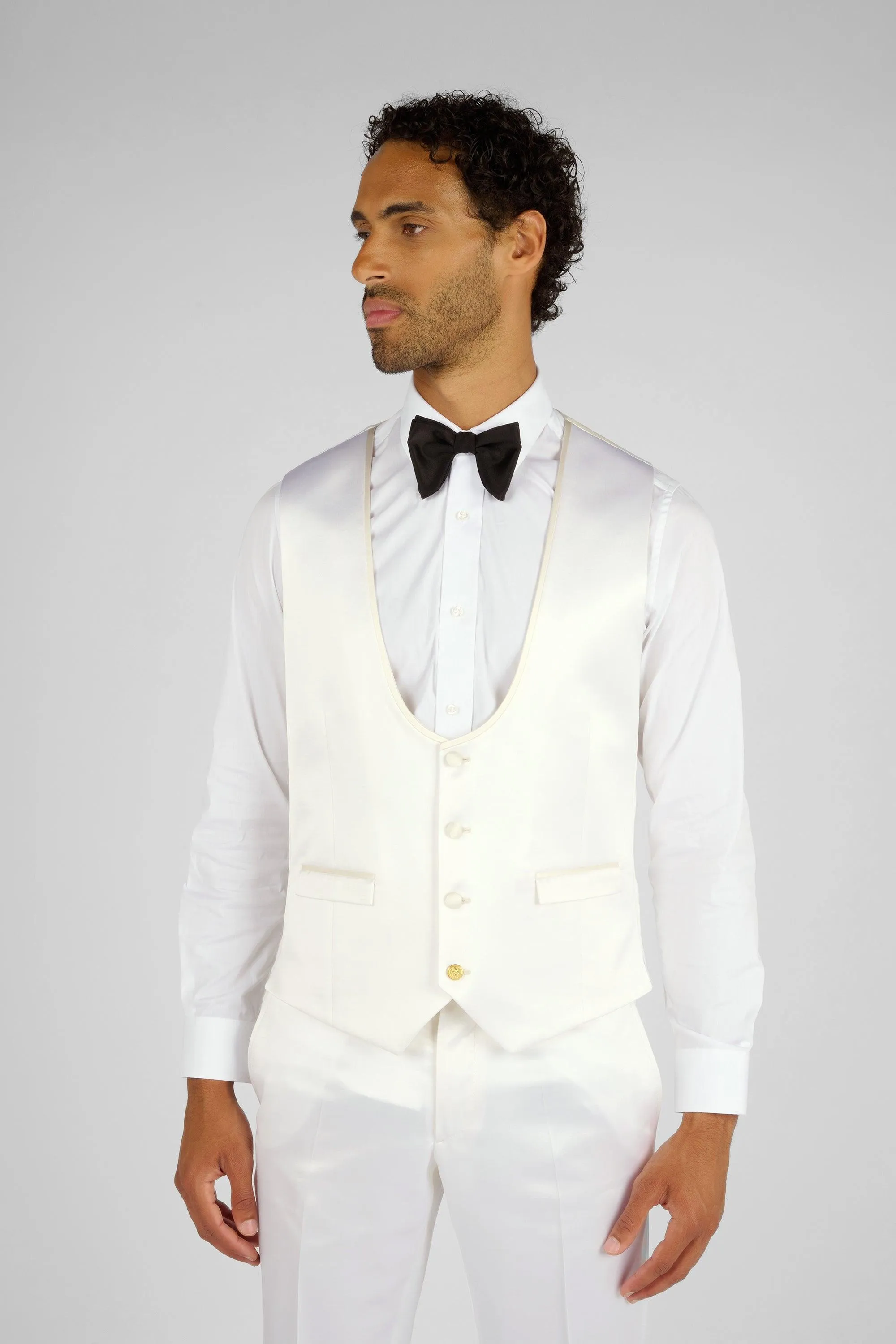 GILET SATIN BLANC