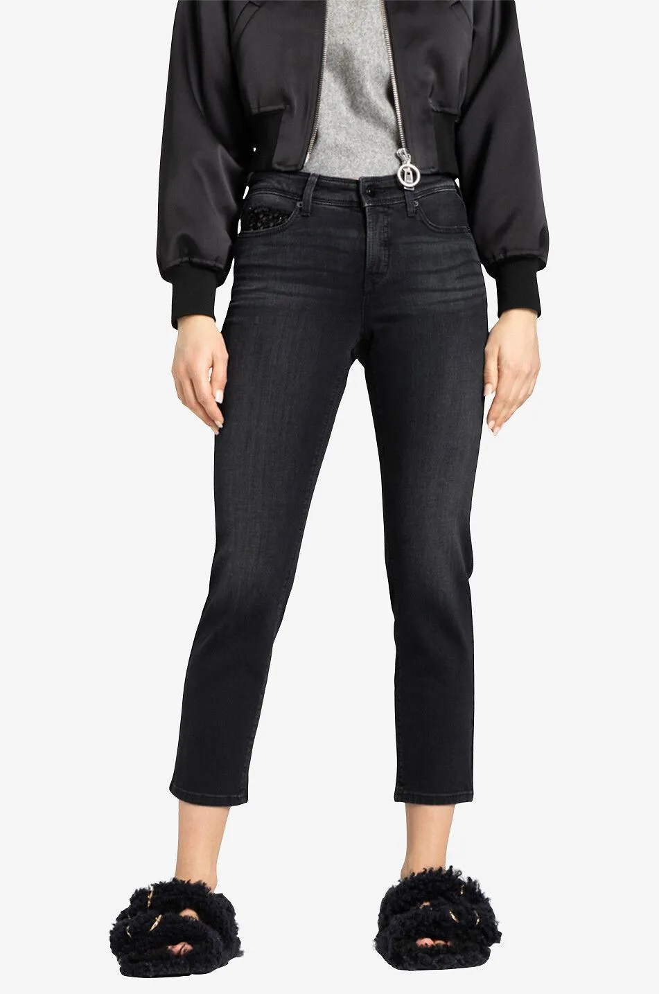 Jean slim coton à sequins Piper Short