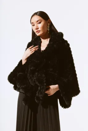 JOSEPH RIBKOFF- MANTEAU CAPE FOURRURE REF: 243758