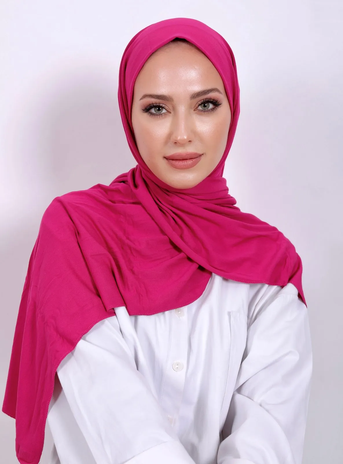Luxury Combed Cotton Shawl Fuchsia