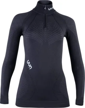 Maillot de Corps Uyn Women Ambityon L/S Zip Up Turtle Neck Blackboard Anthracite White