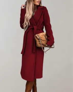 Oksana- Manteau élégant en laine avec ceinture