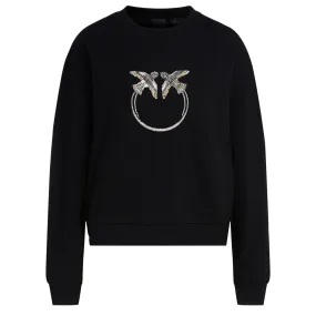 Pinko Sweat noir avec broderie Love Birds 