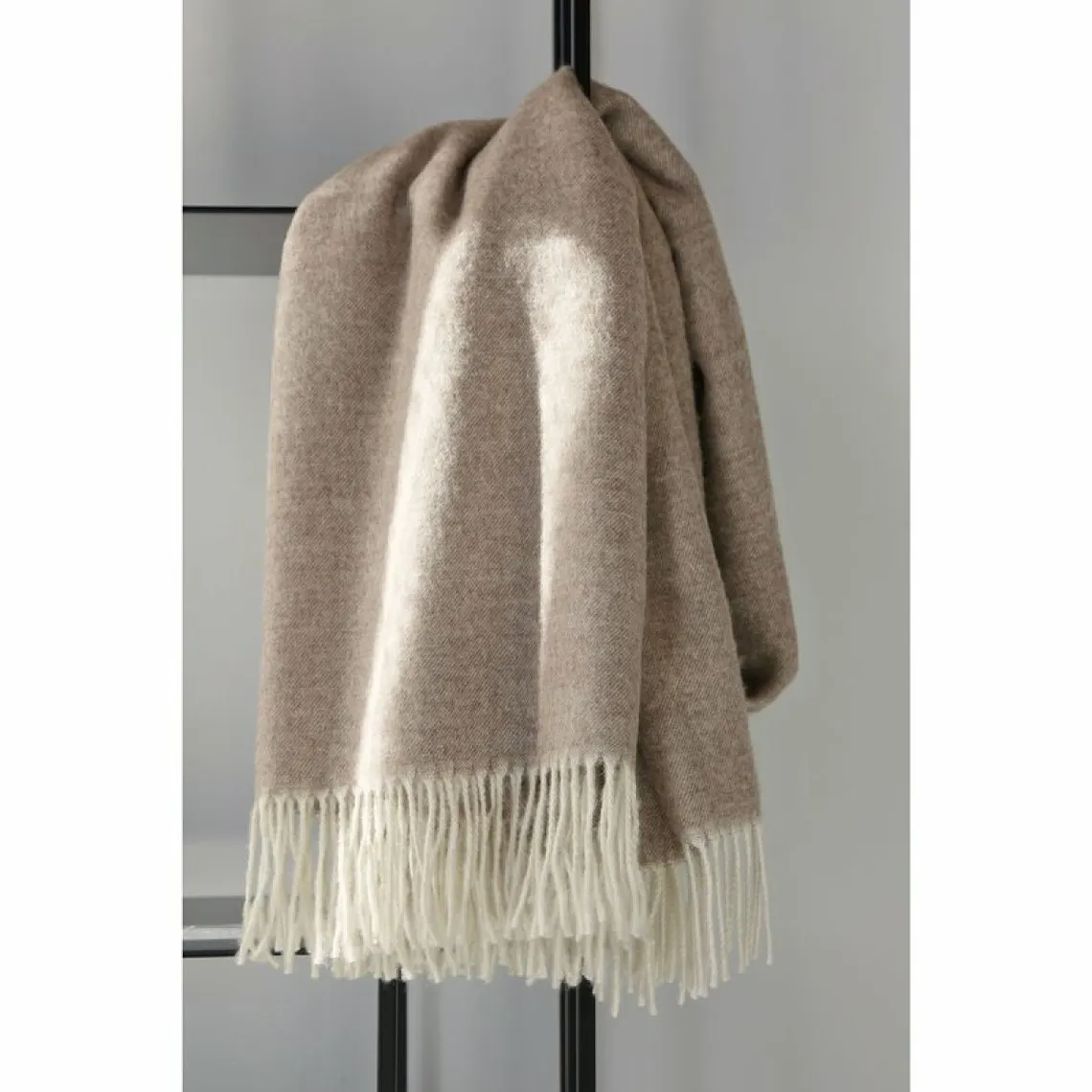 Plaid en alpaga Pérou Blanc Des Vosges - Beige | Plaid 3 SUISSES