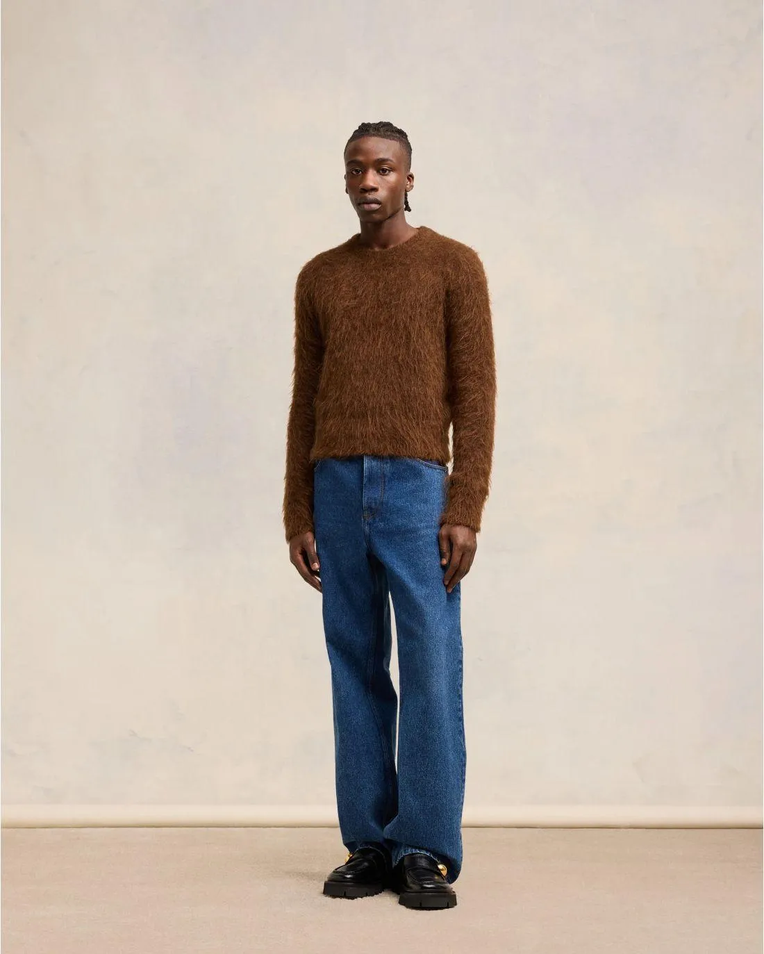 PULL EN ALPAGA MOHAIR BROSSÉ FAUVE - Ami | Chez Maman Rouen