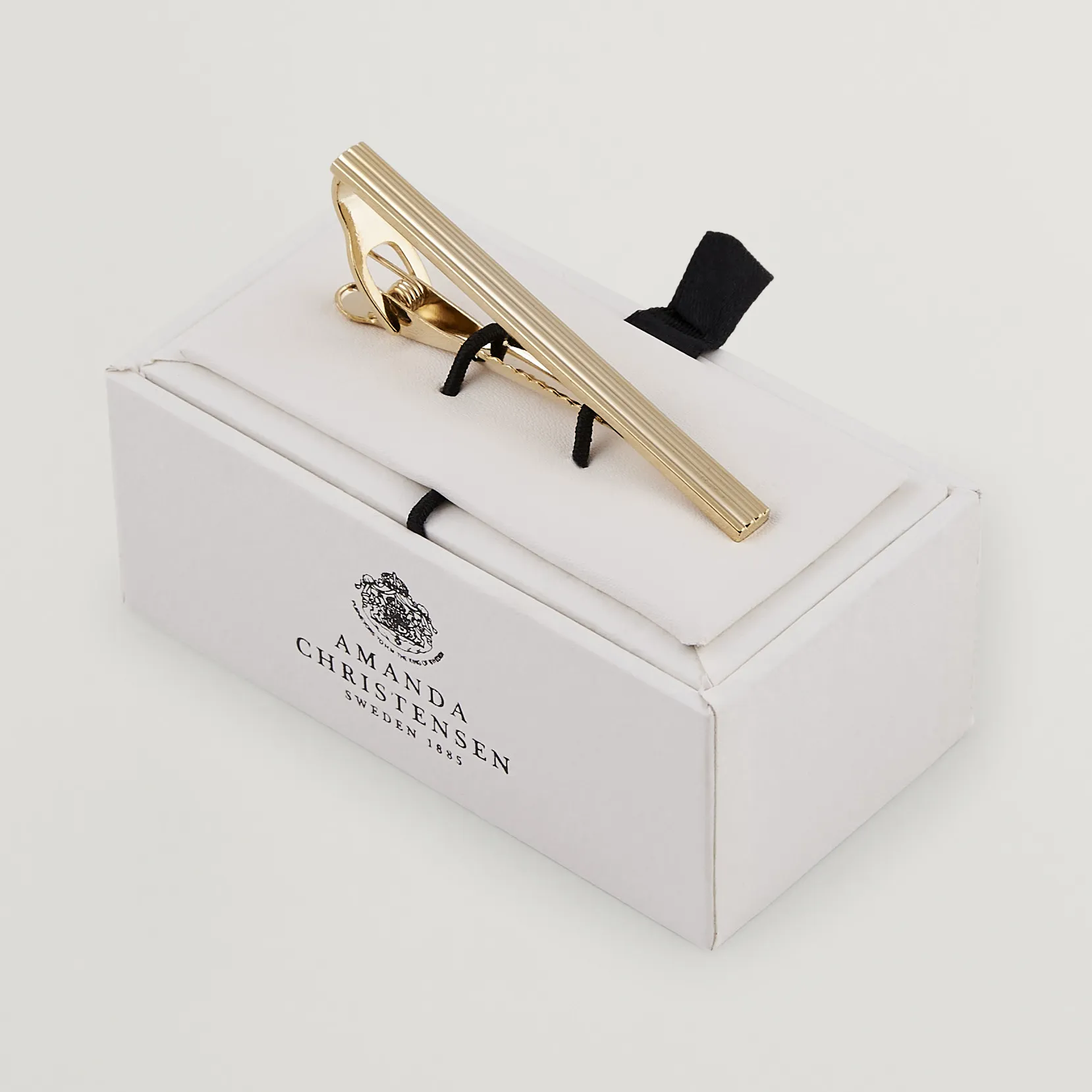 Ribbed Tie Clip Gold