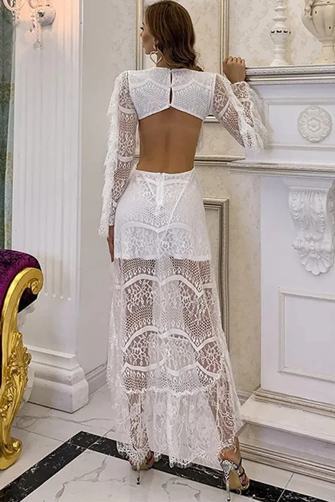 Robe Cocktail Dentelle Blanche
