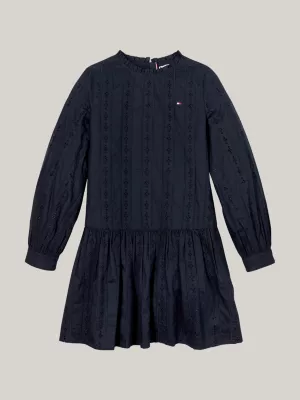 Robe Hilfiger Monotype en broderie anglaise | Bleu | Tommy Hilfiger