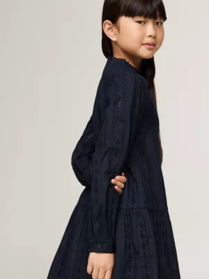 Robe Hilfiger Monotype en broderie anglaise | Bleu | Tommy Hilfiger