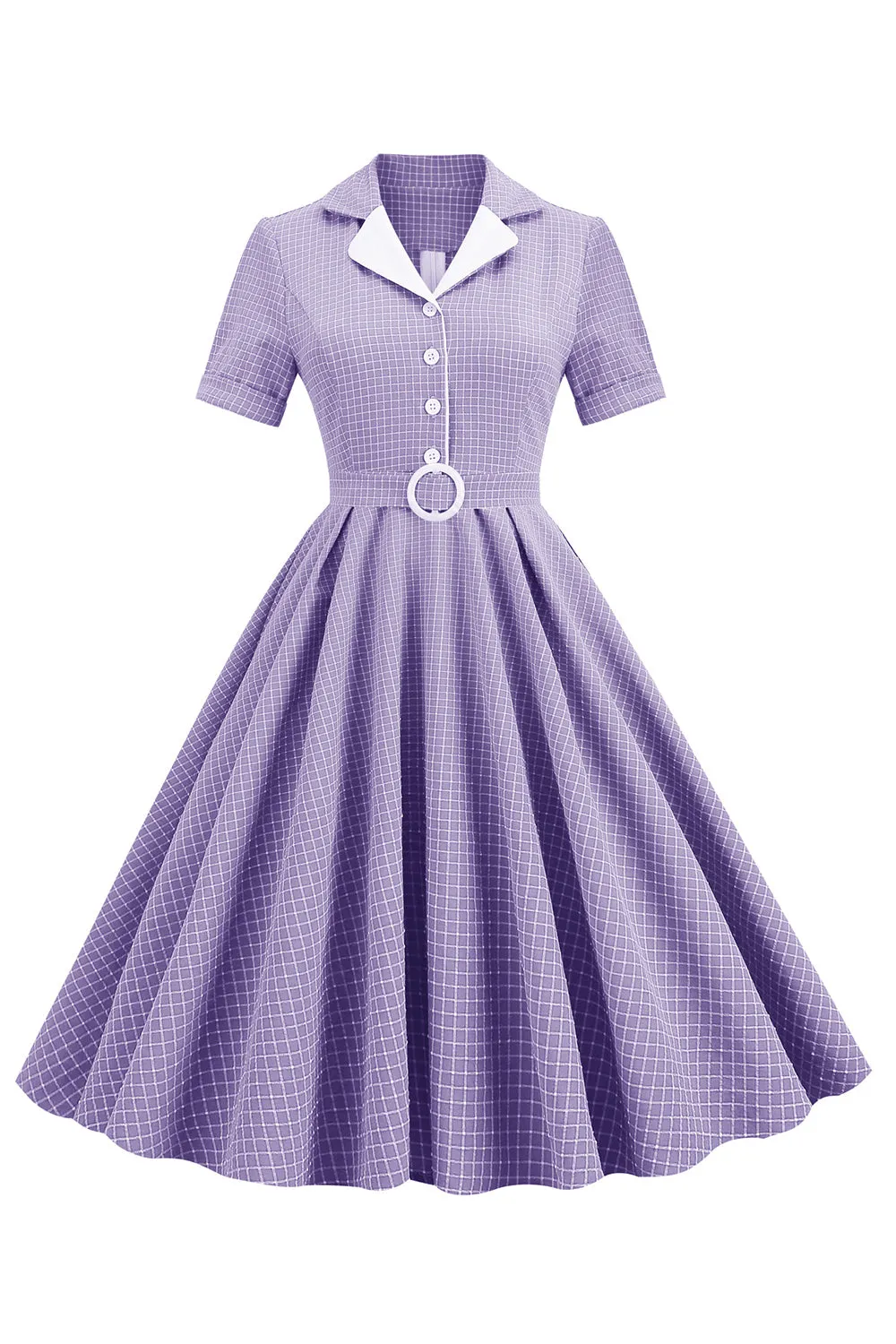 Robe Mi-longue à carreaux Vintage