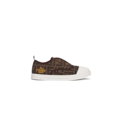 Sneakers enfant - Sneakers enfant en jacquard couleur tabac | Fendi