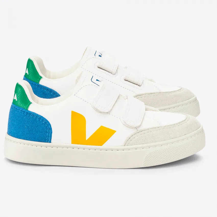 Sneakers Veja V12 white multico indigo enfants | Petites Fripouilles