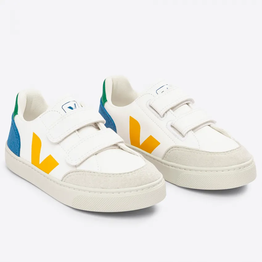 Sneakers Veja V12 white multico indigo enfants | Petites Fripouilles
