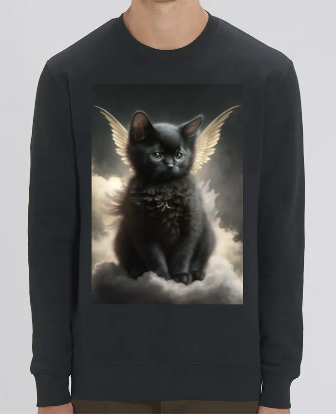 Sweat-shirt Chat Noir Ange Par NewDesignPhoto