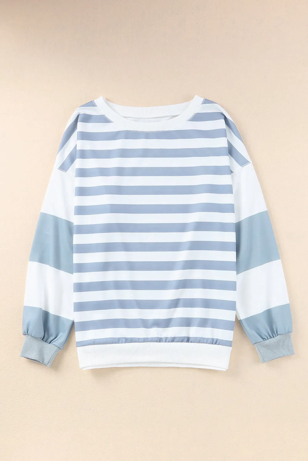 Sweat-shirt rayé à épaules tombantes et rayures