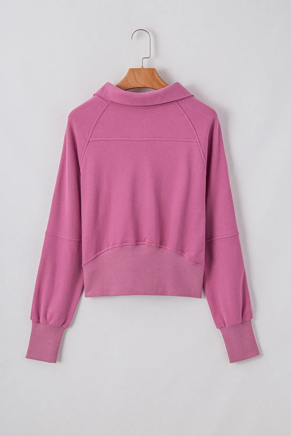 Sweat-shirt à col montant avec poche kangourou et fermeture éclair quart de valériane
