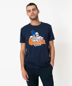 Tee-shirt manches courtes imprimé fantaisie homme - The Simpsons bleu fonce