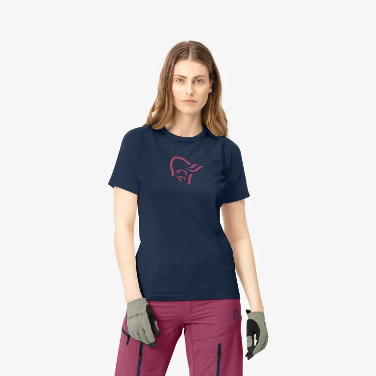 tee-shirt norrona fjora wool w indigo night blue