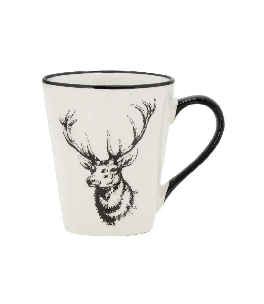 Vaisselle Cerf en porcelaine blanche et noire (lot de 6) Tasse