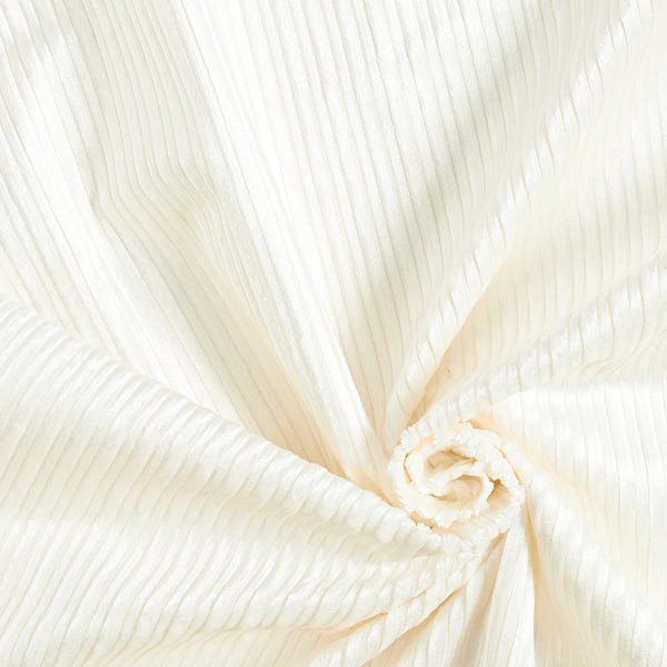 Velours côtelé stretch en coton-viscose mélangé, uni – blanc