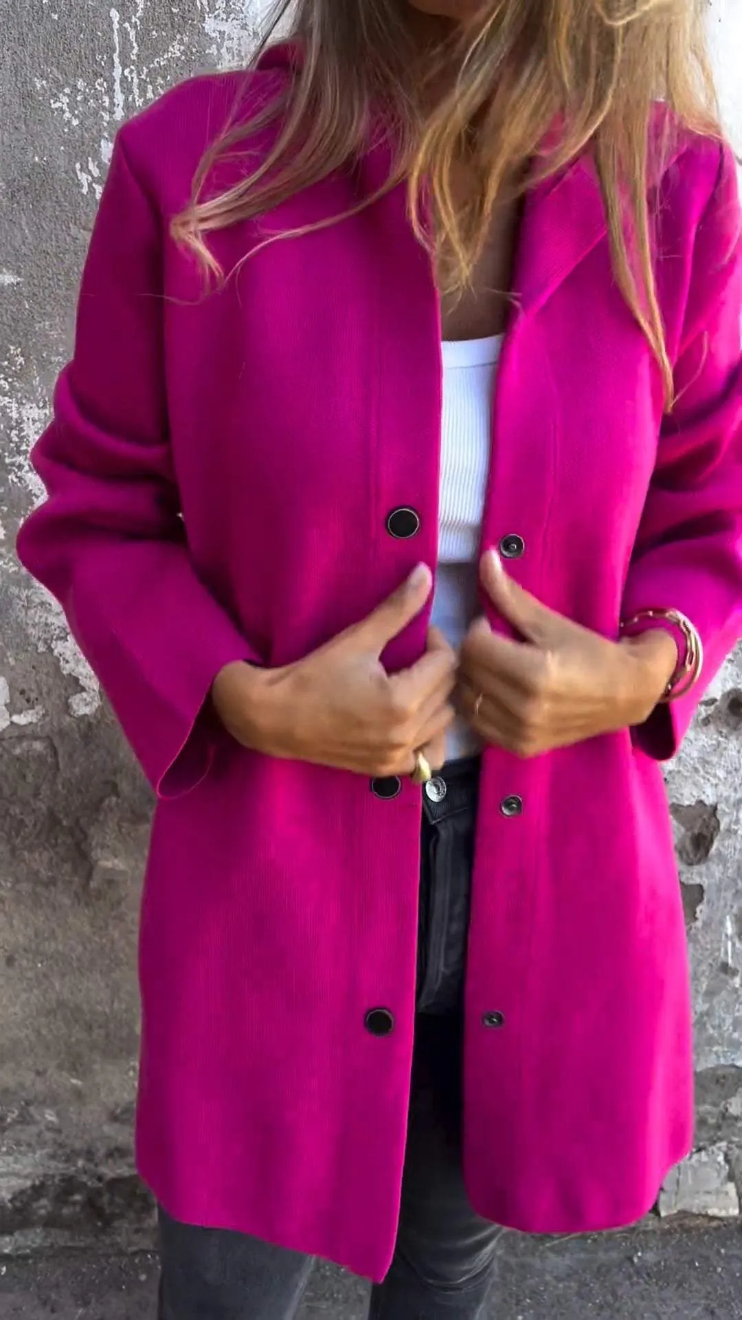 Veste Boutonnée avec Capuche pour Femmes