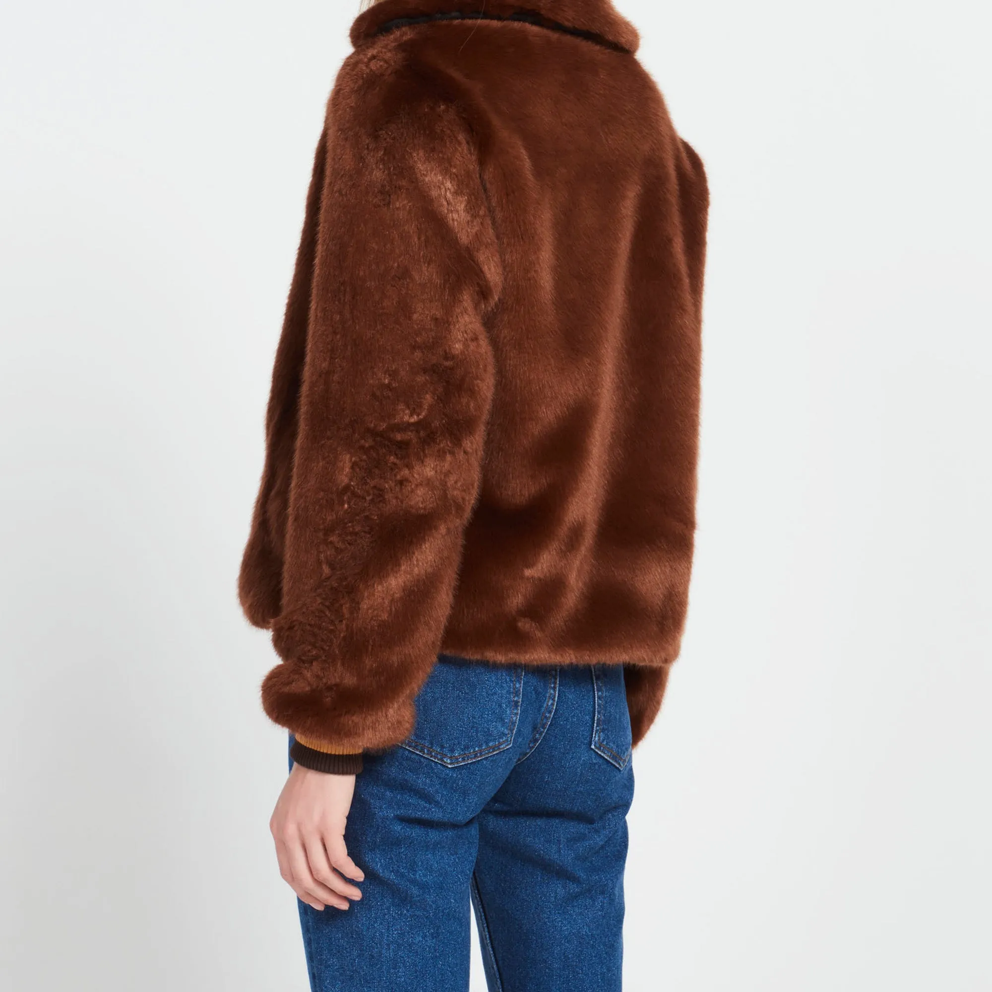 Veste fausse fourrure détails élastiqués