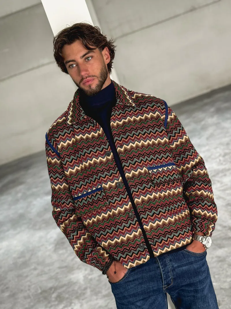 Veste à motifs Flavio - Rouge/Noir
