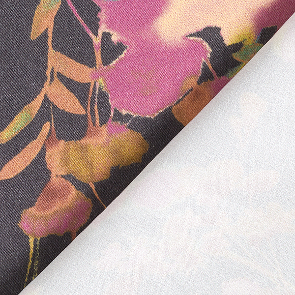 Viscose mélangé Fleurs en aquarelle – bleu noir